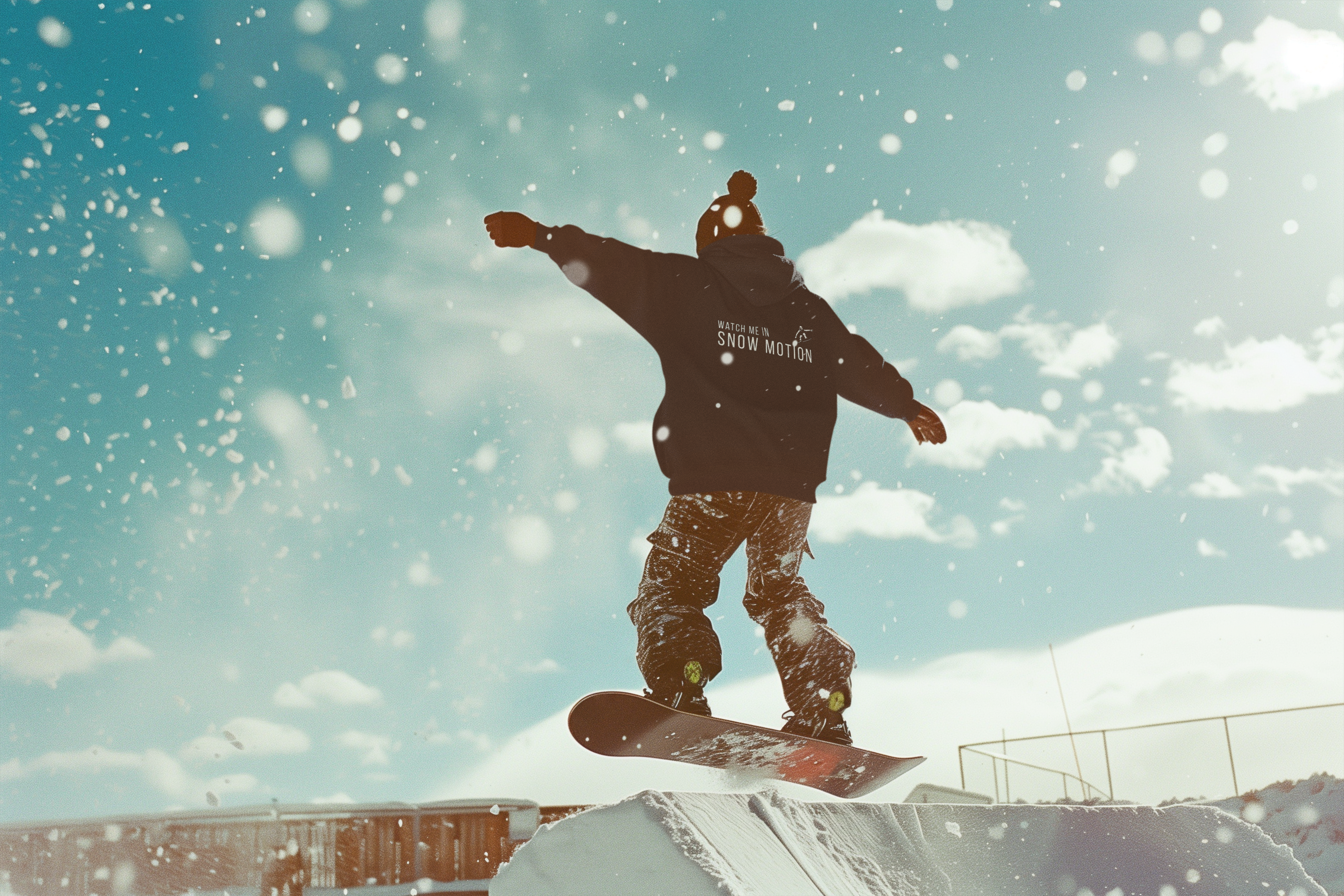 Oversized суитшърт “Watch Me In Snow Motion” Snowboard editionard  (унисекс)
