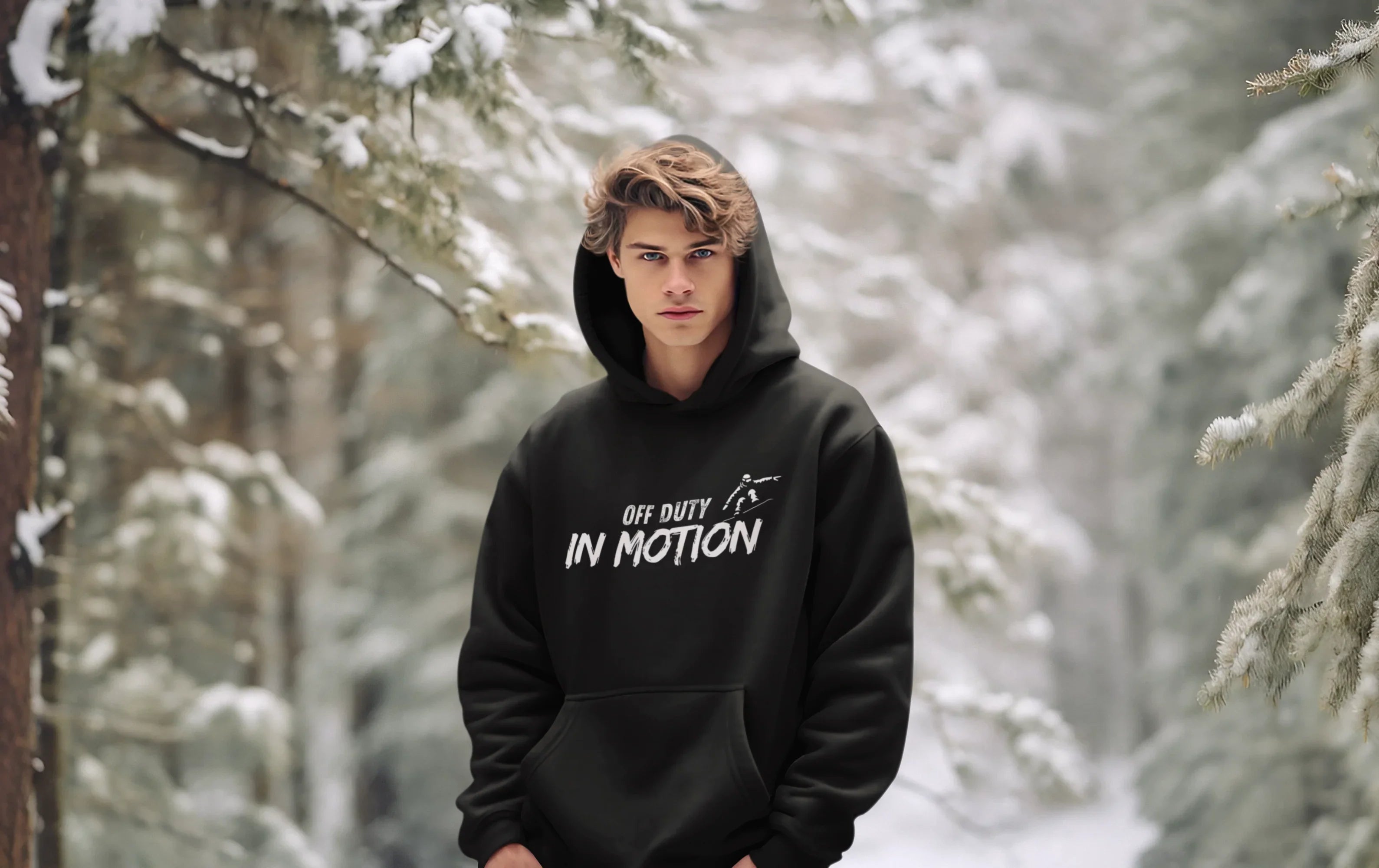 Oversized суитчър “Off Duty In Motion” - Snowboard edition