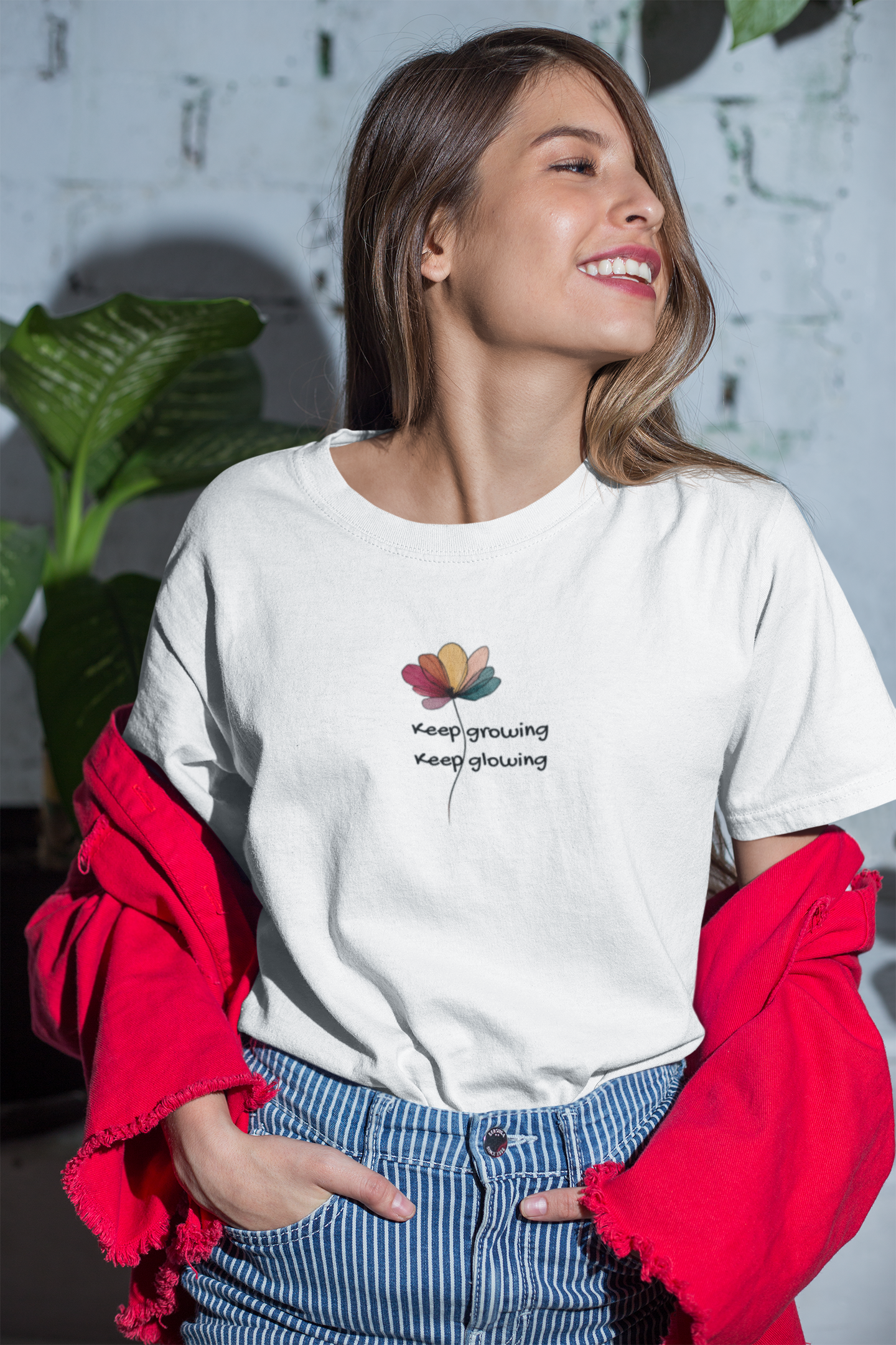 Премиум Oversized тениска “Keep Growing, Keep Glowing”